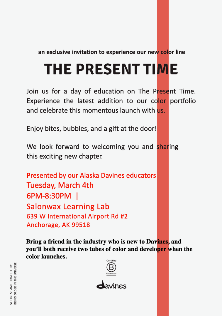 Exclusive Invitation: The Present Time Tuesday, March 4th